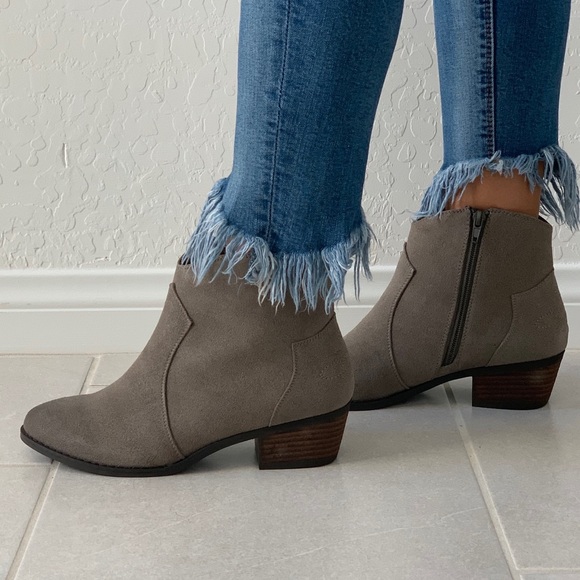 Taupe Western Stitched Ankle Bootie - Picture 7 of 7
